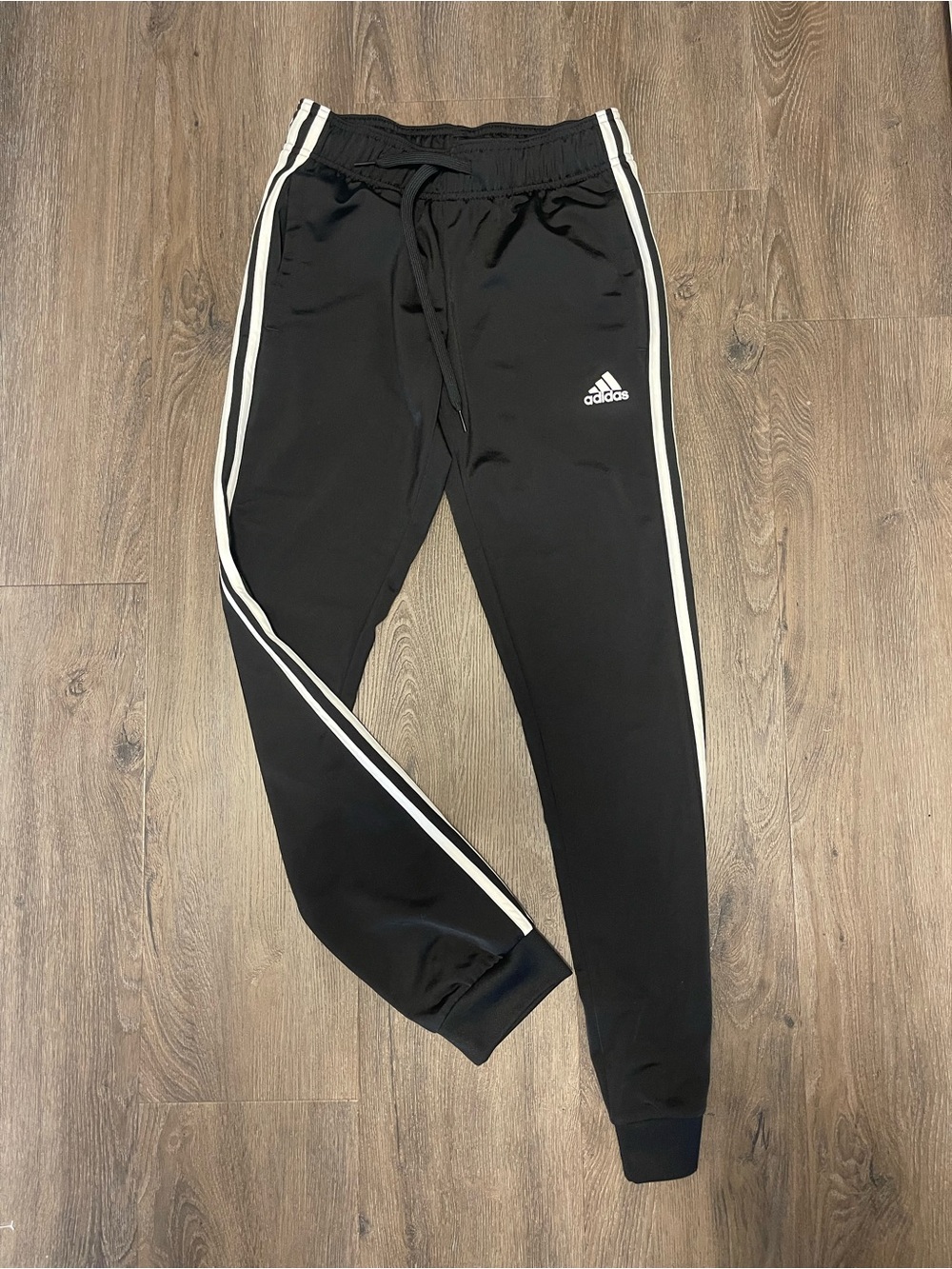 adidas ladies Black 3-Stripes Track Pants